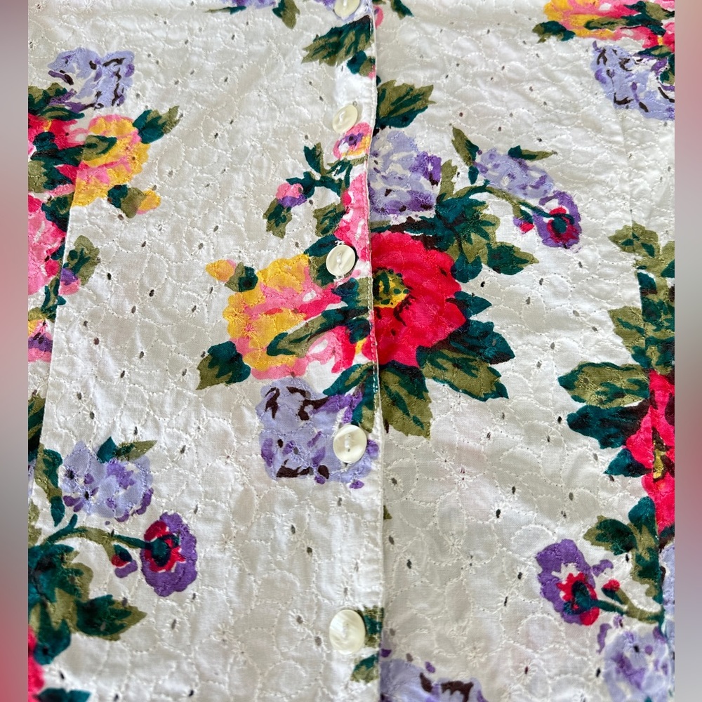 Vintage Susan Bristol Floral Embroidered Sleeveless Top - Picture 6 of 11
